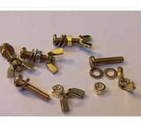 M4X20 BRASS PAN HEAD BOLTS NUTS & WASHERS & WING NUTS PACK 0F 5 BRASS SET SCREWS