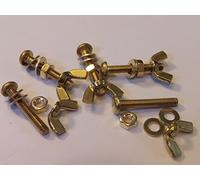 M4X25 BRASS PAN HEAD BOLTS NUTS & WASHERS & WING NUTS PACK 0F 5 BRASS SET SCREWS