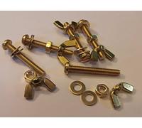 M4X30 BRASS PAN HEAD BOLTS NUTS & WASHERS & WING NUTS PACK 0F 5 BRASS SET SCREWS