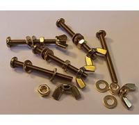 M4X40 BRASS PAN HEAD BOLTS NUTS & WASHERS & WING NUTS PACK 0F 5 BRASS SET SCREWS
