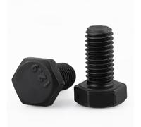 M5-0.8 x 10mm Hex Bolts, High-Strength Metric Class 12.9 Steel Hex Head Screws for Valves Pumps Motors Automotive Suspension Systems, Black Oxide, Full Thread, 50-Pack
