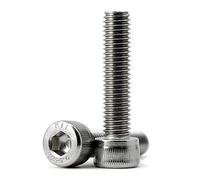M5-0.8 x 16mm Socket Head Cap Screws Metric, Allen Socket Drive, 304 Stainless Steel (A2-70), Full Thread, Bright Finish, Machine Thread, Quantity 50