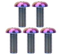 M5×12 Titanium Alloy Water Bottle Cage Bolts, M5×10 Disc Brake Screws, Lightweight TC4 Titanium Fasteners with PVD Gold/Colorful Finish, CNC Precision Cut, for Road (M5*12 color)