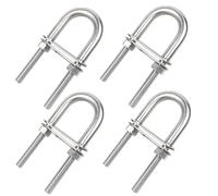 M5 78x36mm Round U Bolts Stainless Steel 4Pcs | Heavy duty U-shaped bolt with hex nuts plates washers for automotive boat plumbing home