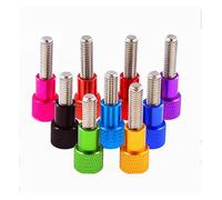 M5 aluminum alloy+stainless steel flat head knurled wing handle knob step bolt 1pcs(Golden,M5x95mm)