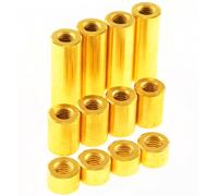 M5 Brass Double-through-hole Through-thread Through-wire Full-thread Round Elongated Copper Column Nut 2PCS(M5 x 12MM x D8)