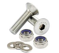 M5 Countersunk Allen Head Screws + Nylocs Nuts + Washers A2 Stainless Steel (10, M5 x 6mm)