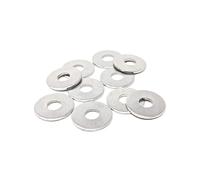 M5 Flat Penny Washers (Pack of 100) Round Metal Steel Washers for Screws, Nickel Coated Plated Galvanized Heavy Duty Certified (15x5.3x1.0mm) - Made in Germany