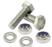 M5 Hexagon Set Screws + Nyloc Nuts Washers A2 Stainless Steel (25, M5 x 45mm)