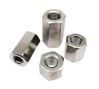 M5 M6 10/12/15/19-25mm A2-70 304 Stainless Steel Hexagon Extended Rod Coupling Nut Connector Joint Tubular 5Pcs(5pcs M5,25mm)