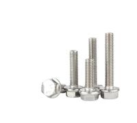 M5 M6 M8 M10 M12 Stainless Steel External Hexagon Head With Serrated Flange Cap Screw A2-70 304 Hex Washer Head Bolt GB5787(10pcs M6,50mm)