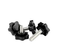 M5 M6 M8 Star Shape Thread Clamping Handle Bolt Bakelite Hand Knob Six-Lobe Tightening Screws Plastic 304 Stainless Steel Bolts(10PCS,M5x45 D25)
