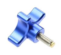 M5 M6 M8 Thread Stainless Steel & Metal Plum Hand Tighten Screw Clamping Knob Manual Handle Screw for Industry Equipment Blue (Color : M6, Size : 45mm)