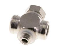 M5 Nickel plated Brass Tee Banjo Fitting with Male and Female Threads with O-ring [10 Pieces]
