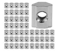 M5 Nut, M5 3030 T Slot Nut, 50Pcs T Slot Nut, Hammer Head Nut T Sliding Nuts Series EU Type 20/30 M4/ M5/ M6 Carbon Steel Furniture T Nut Thread Slide in Hammer Head T-Nut for Aluminum Profile