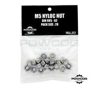 M5 NYLOC NUT - A2 Stainless Steel Lock Nuts Grade 304 Metric - DIN 985 - by POWCOG® - Pack of 20
