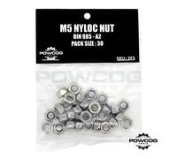 M5 NYLOC NUT - A2 Stainless Steel Lock Nuts Grade 304 Metric - DIN 985 - by POWCOG® - Pack of 30