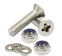 M5 Pozi Countersunk Machine Screws + Nyloc's & Washers A2 Stainless Steel (50, M5 x 35mm)