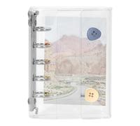 M5 Ring Binder Cover - Clear PVC Trifold Case | Five-Hole Rechargeable Laptop Case Press Closure Organizer Pouch