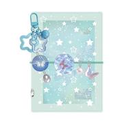 M5 Ring Binder - Cute 5-Rings Clear PVC Cover Loose Leaf Refillable - Daily Journal Handbook - For Home School Travel Daily Notes Planners Travelers Scrapbooking