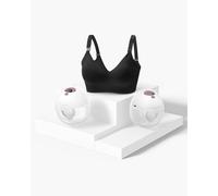 M5 Smart Bra Bundle: Double M5 Smart Breast Pump and Nursing Bra(YN21) | Pump Color: Cozy Red | Bra Color: Black | Bra Size: L