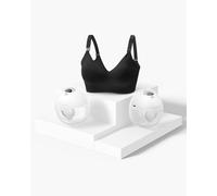 M5 Smart Bra Bundle: Double M5 Smart Breast Pump and Nursing Bra(YN21) | Pump Color: Quill Grey | Bra Color: Black | Bra Size: S