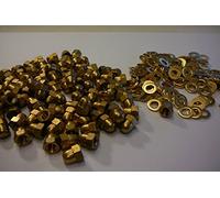 M5 SOLID BRASS HEXAGON DOME NUTS WITH FREE M5 BRASS WASHERS 12/25 OR 50 PACKS (12)