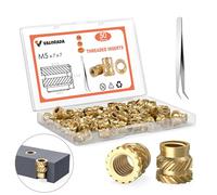 M5 Threaded Inserts - 50 Pieces M5x7x7 Brass Heat Set Insert for Plastic Parts - Metric knurled Nuts - Insert by Heat into 3D Printing Components