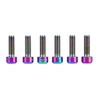 M5 Titanium Bolt, 3 Colours 6 Pcs/Set M5 x 16 mm Titanium Alloy Fixed Stem Replacement Rod for Mountain Bike Stem (Colourful)
