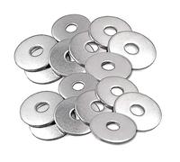 M5 Washers 50pcs M5 X 15mm Flat Penny Washers Stainless Steel Large OD Flat Repair Washer Plain Round Chrome for Screws & Bolts