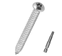 M5 x 30mm Security Torx Self Tapping Screws with Bit, 304 Stainless Steel 18-8 Button Head Tamper Resistant Sheet Metal Screws, Anit-Theft Star Drive, 100 pcs