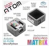 M5Stack Official ATOM Matrix ESP32 Development Kit Built-in MPU6886 ESP32 PICO-based Internet of Things Terminal Controller Beige