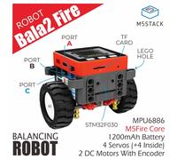 M5Stack Official BALA2 Fire Self-balancing Robot Kit