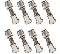 M5x16/18/20mm Hex Key Head Washer Screws + M5 Titanium Nut(8 Pcs) for Carbon Fiber Fork Lock(Silver,M5x16mm)
