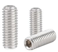 M5x45mm Hex Socket Set Grub Screws,Headless Cup Point,Flat Point Grub Bolt,Internal Hex Drive,304 Stainless Steel,Headless Concave End,Metric External Thread,for Towel Rack Door Knob,6 Pcs