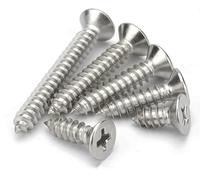 M5x55mm Phillips Flat Head Wood Screws 304 Stainless Steel Self-Tapping Full Thread for Wood/sheet-metal/plasterboard(20pcs)