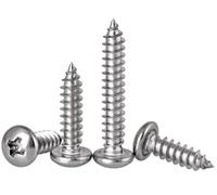 M5x55mm Phillips Pan Head Wood Screws 304 Stainless Steel Self-Tapping Screws for Wood/Sheet-Metal/Plasterboard Full Thread(15pcs)