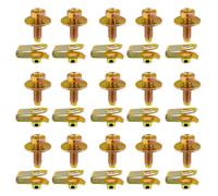 M6-1.0 Body Bolts and U Nuts Clamp Clips Kits,10mm Bolts,Automotive Guard Bumper Fender Liner Push Pull Metal Retainer Fastener,Radiator Hood Splash Shield Panel,for Most Cars,Gold,30Pcs