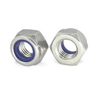 M6-1.0 Nylon Insert Lock Nuts, Stainless Steel 304 (18-8) Lock Nuts with Nylon Insert, 50pcs