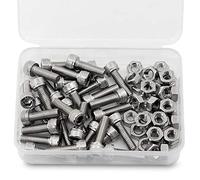 M6-1.0 x 20mm 30PCS Socket Head Cap Screws Bolts and Nuts Set 304 Stainless Steel 18-8 Allen Socket Drive