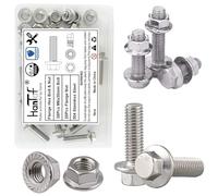 M6-1.0 x 30mm Metric Flanged Hex Head Bolts Nuts Kit, 38Pcs Flange Screws and 20Pcs Flange Nuts, External Hex Drive, 304 Stainless Steel 18-8, Fully Coarse Threaded, for Automotive, Pump, DIY Project