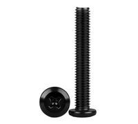 M6-1.0 x 40mm Phillips Flat Head Machine Screws Furniture Bolts, Stainless Steel 304 Black Finish, Fully Threaded, 20 PCS