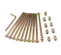 M6 120mm Furniture Bolt and Barrel Nut with Wrench 10pcs Zinc Plated Hex Drive Socket Cap Furniture Barrel Screws for Furniture Cots Beds Crib and Chairs