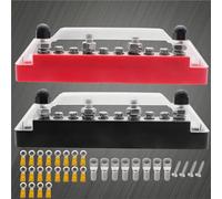 M6 12V Terminal Block Bus Bar 1/4 Inch Stud 150A 1Pcs(Kit 2)