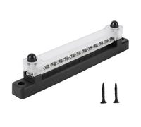 M6 12V Terminal Block Bus Bar 1/4 Inch Stud 150A Electrical Power Distribution for Truck Boat Camper RV Caravan Bus Bar Terminal(12P Black)