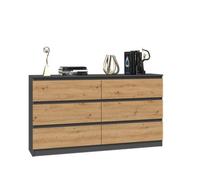 M6 140 Malwa Large Chest Of Drawers Anthracite Artisan Oak