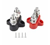 M6 2 Pack Battery Junction Post, Flame-retardant Nylon/Copper Terminal Post Single Stud Busbar for Trucks RVs Boats