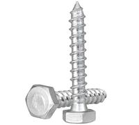 M6 6mm Coach Screws Length: 50mm (Pack of: 100) HEX Hexagon Head Lag Bolts Wood Screws Steel Zinc Plated DIN 571