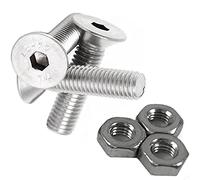 M6 A2 Stainless Steel COUNTERSUNK Screws Allen Key Socket Bolts W/Full Hex Nuts (M6 x 30mm)