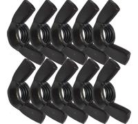 M6 Black Wing Nuts, Pack of 10 - A2 304 Stainless Steel DIN 315 Blackened Hand Tighten Butterfly Nut for Automotive, Engineering, Garden & DIY Fastening